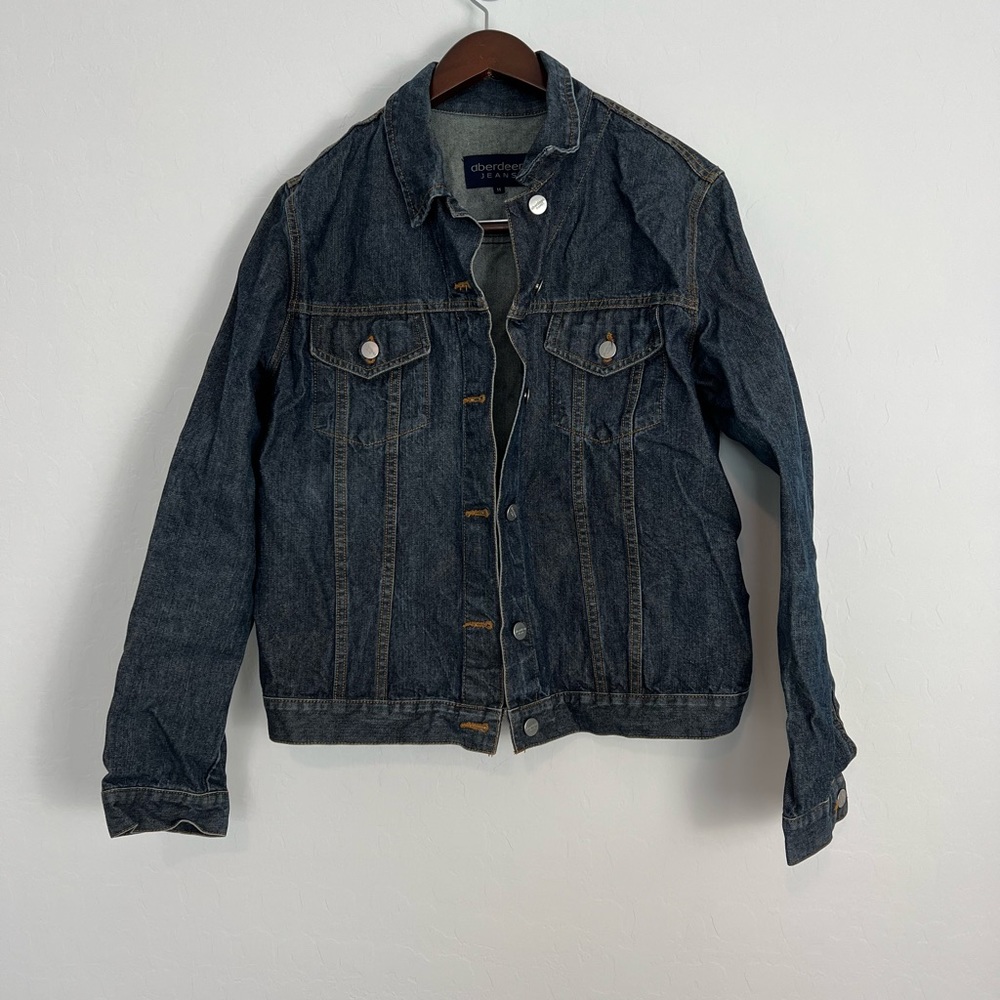 Aberdeen Jeans Classic Denim Jean Jacket Men's Size M Dark Wash Trucker Style